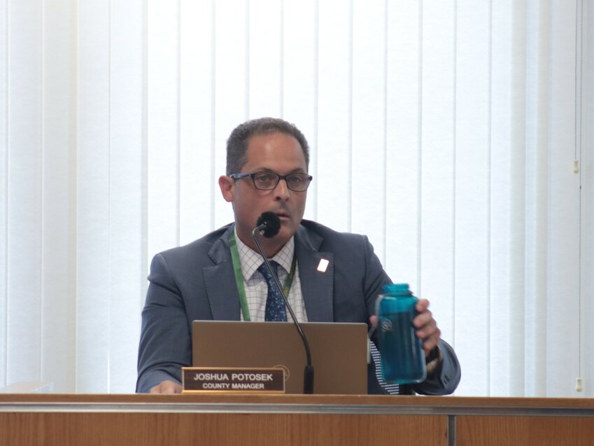 County manager Joshua Potosek sits in a September 17 meeting of the Sullivan County Legislature.
